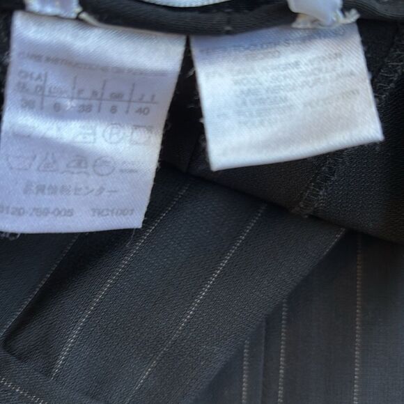 MaxMara Black & White Pinstripe Trouser Pants Straight-Leg Tailored Mid Rise - Picture 7 of 8